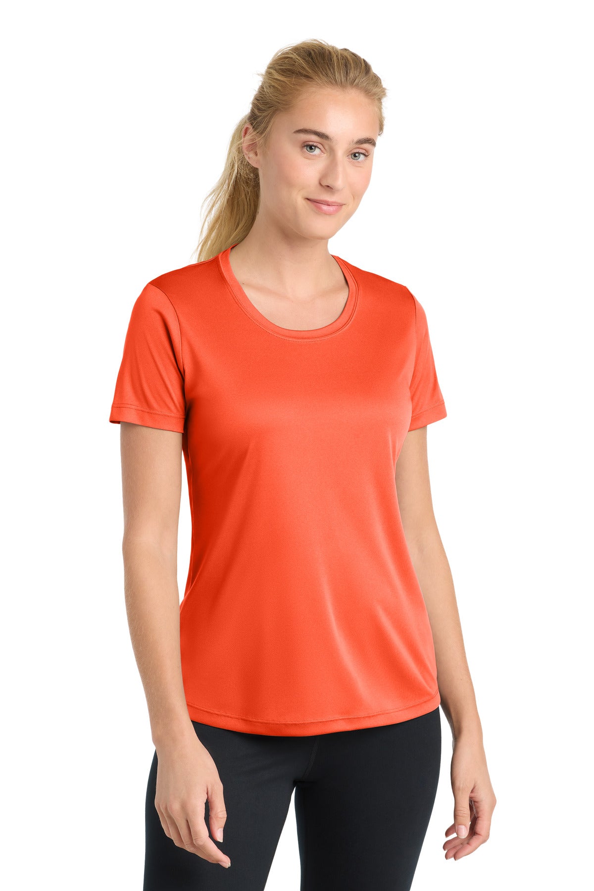 Sport-Tek Women's PosiCharge Competitor Tee. LST350 in Neon Orange