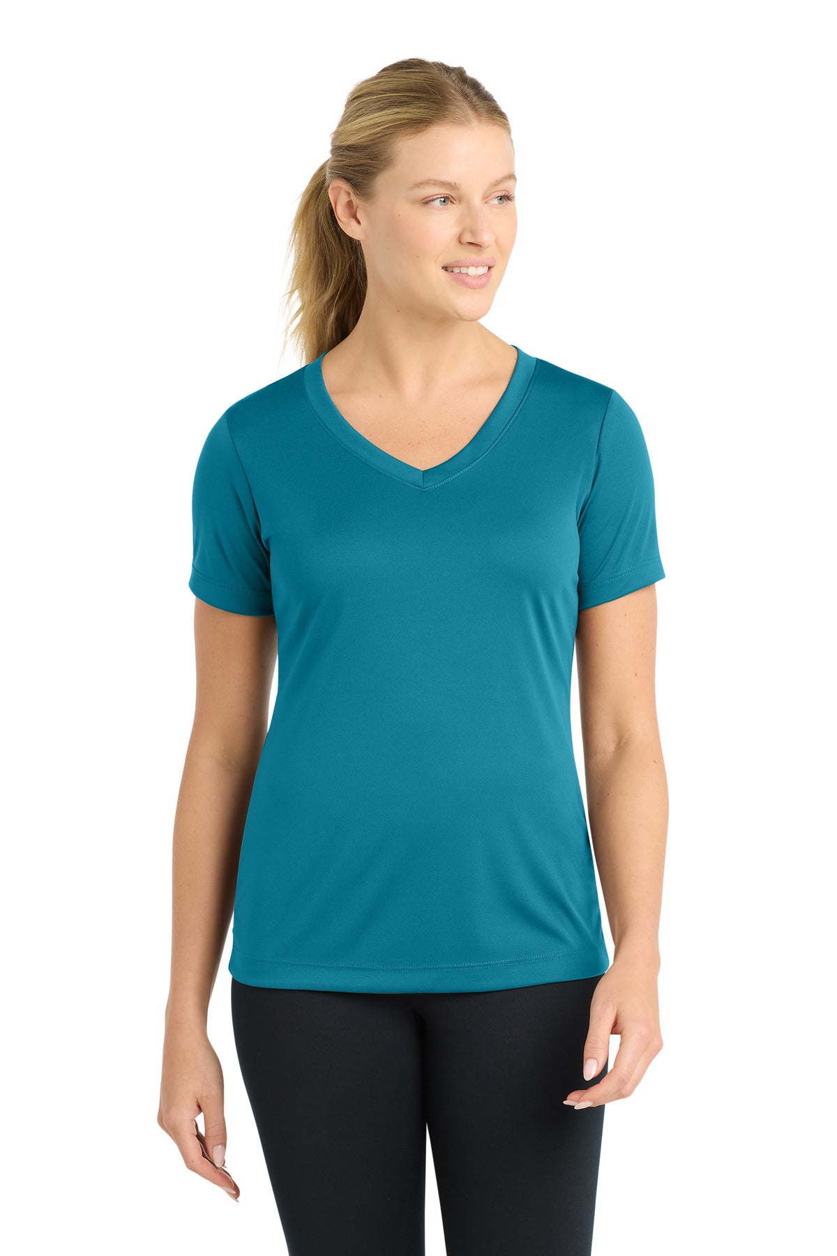 Sport-Tek Women's PosiCharge Competitor V-Neck Tee. LST353 in Tropic Blue