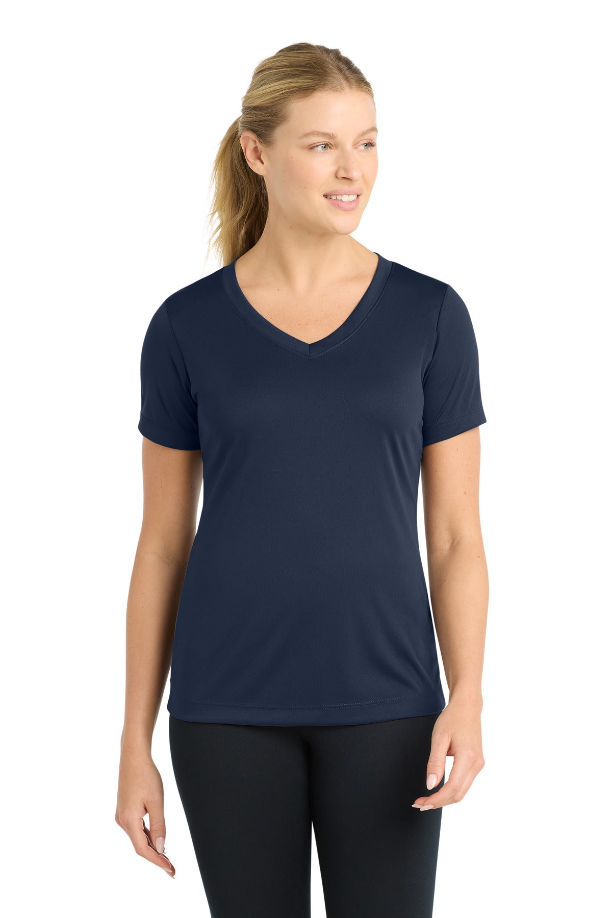 Sport-Tek Women's PosiCharge Competitor V-Neck Tee. LST353 in True Navy