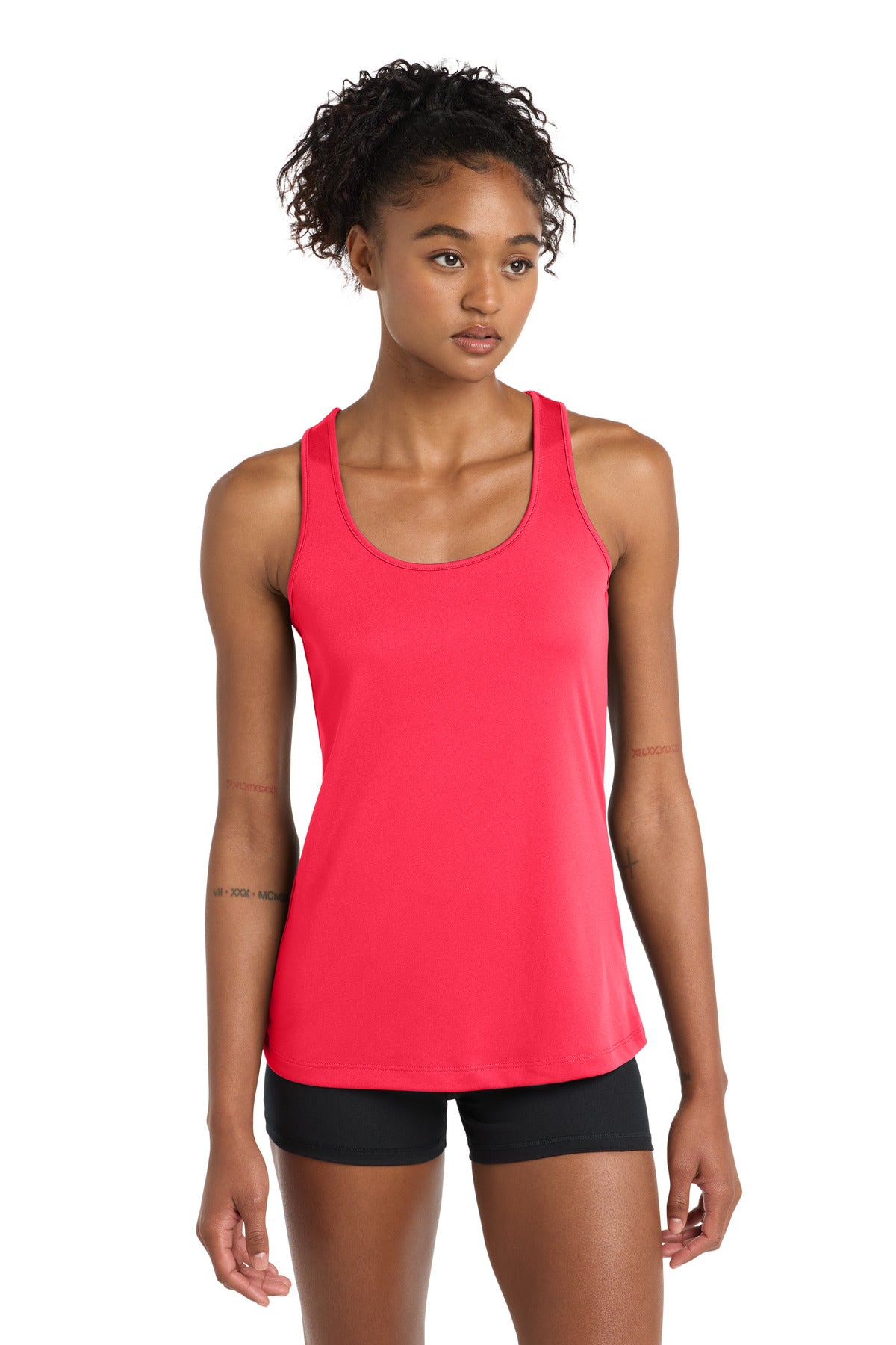 Sport-Tek Women's PosiCharge Competitor Racerback Tank. LST356 in Hot Coral