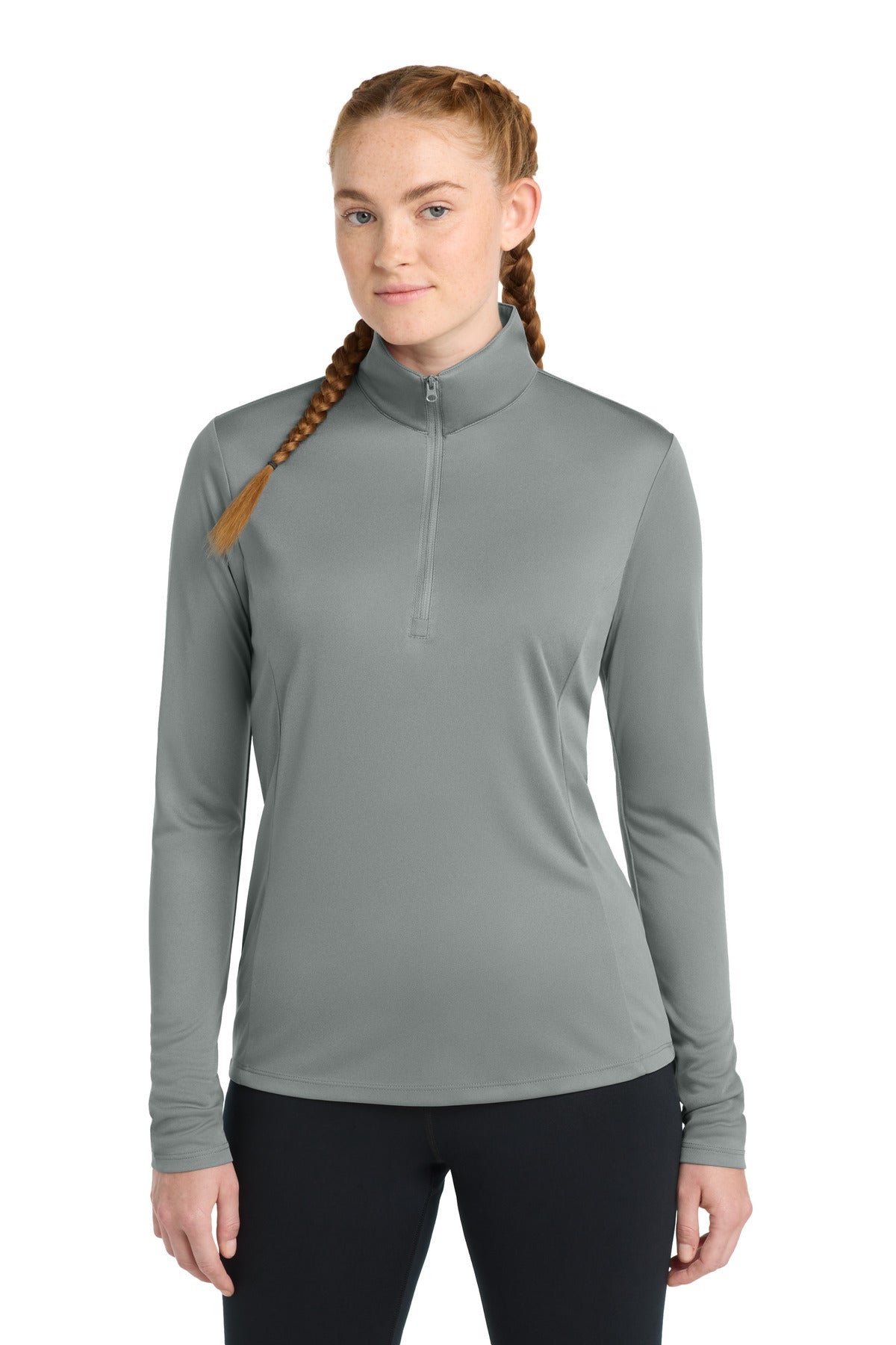 Sport-Tek Women's PosiCharge Competitor 1/4-Zip Pullover. LST357 in Grey Concrete