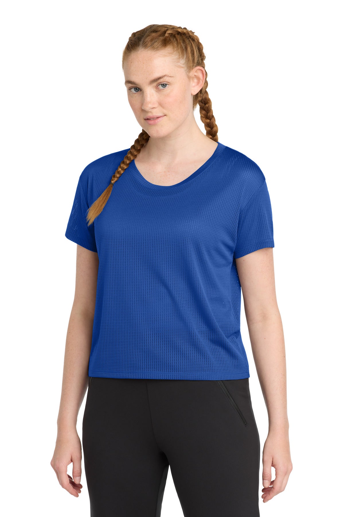 Sport-Tek  Women's PosiCharge  Draft Crop Tee. LST411 in True Royal