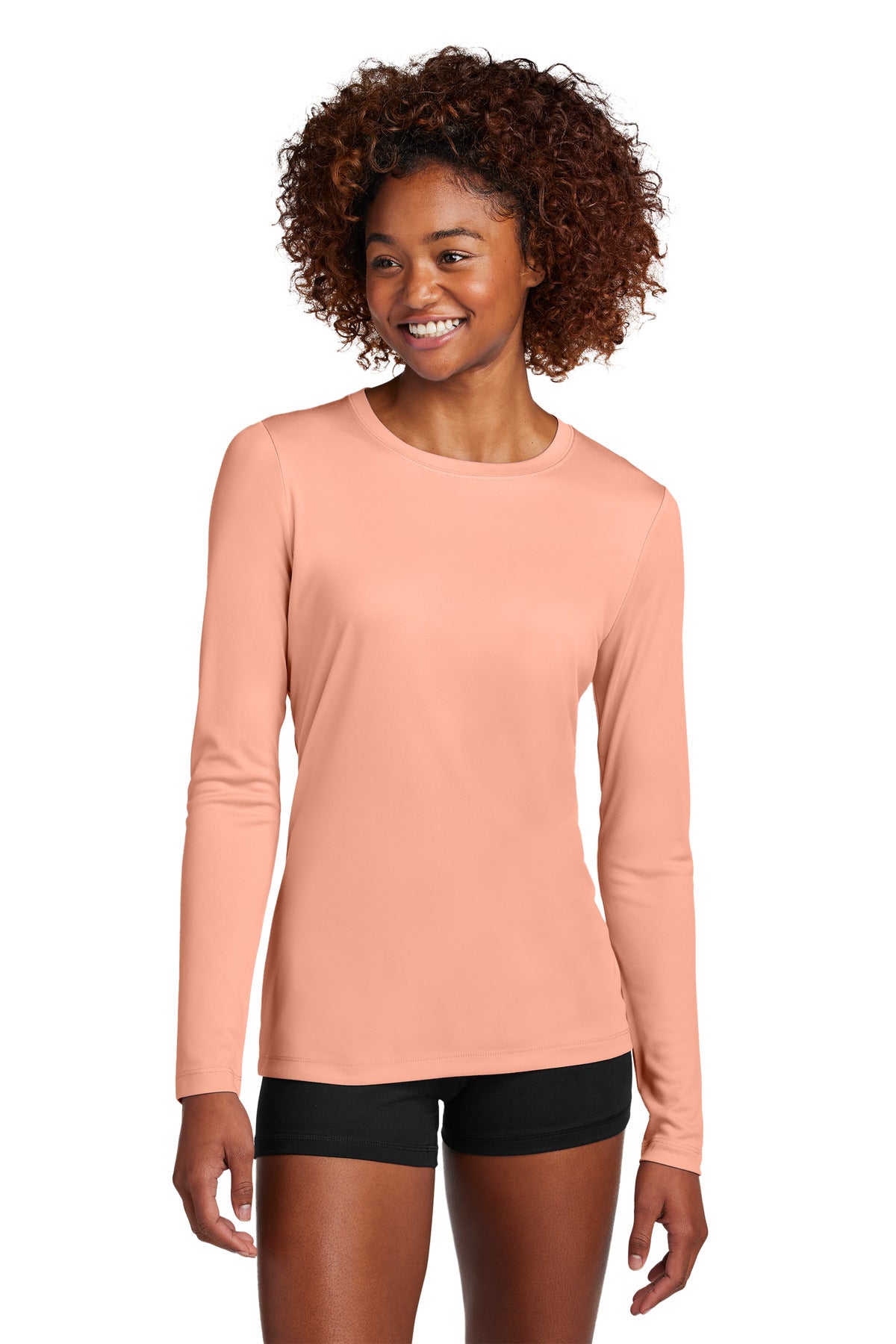 Sport-Tek Women's Posi-UV Pro Long Sleeve LST420LS in Soft Coral