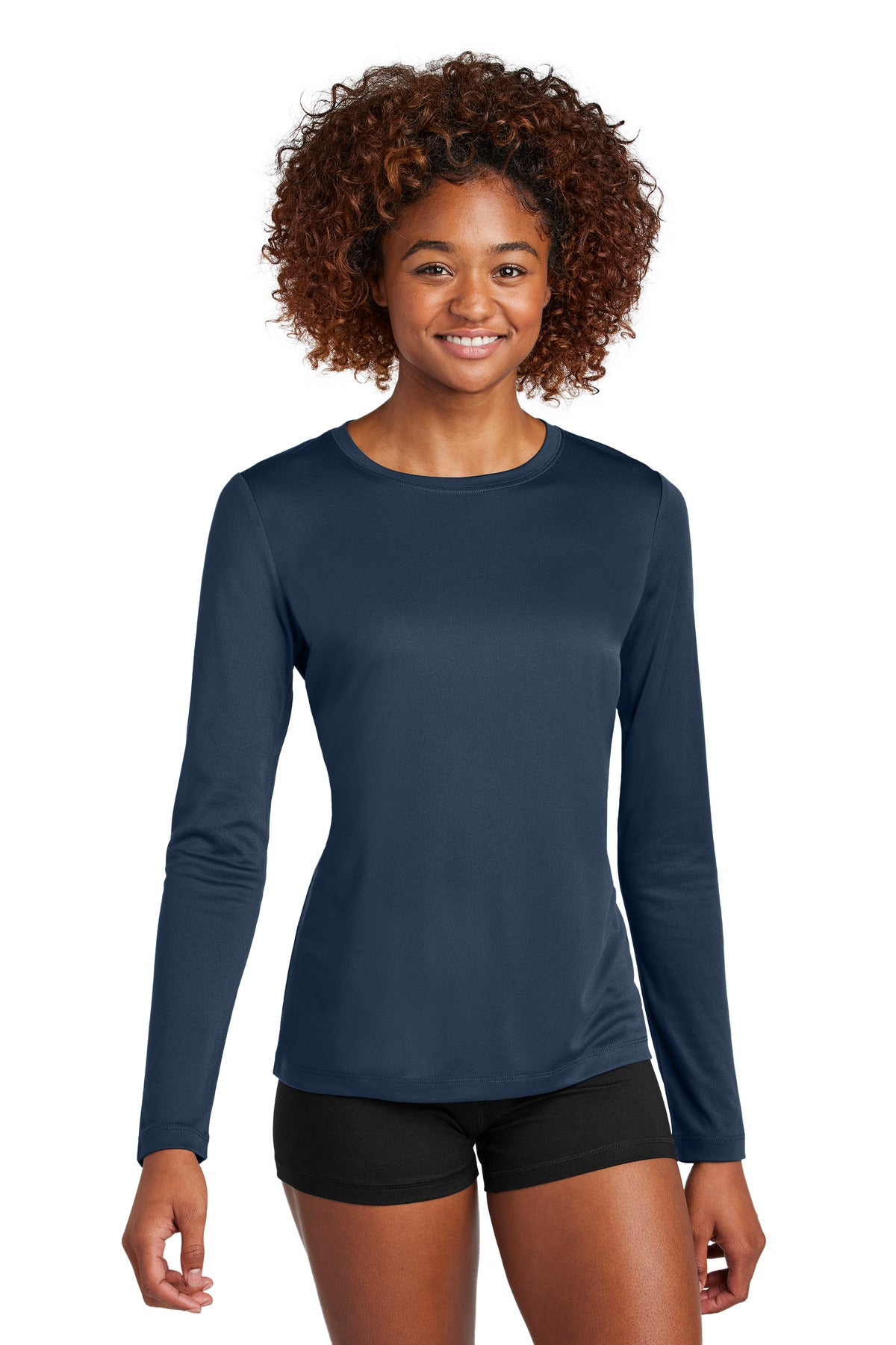 Sport-Tek Women's Posi-UV Pro Long Sleeve LST420LS in True Navy