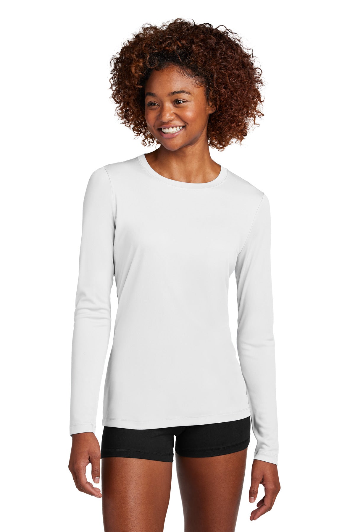 Sport-Tek Women's Posi-UV Pro Long Sleeve LST420LS in White