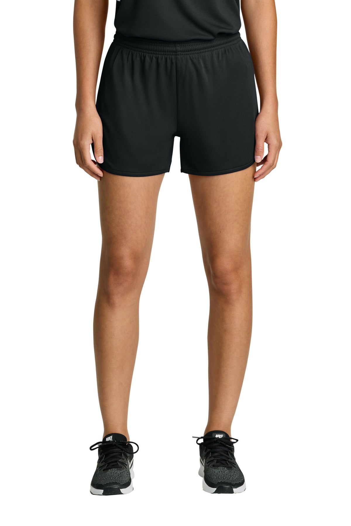 Sport-Tek Women's Club 3  Track Short LST447 in Black