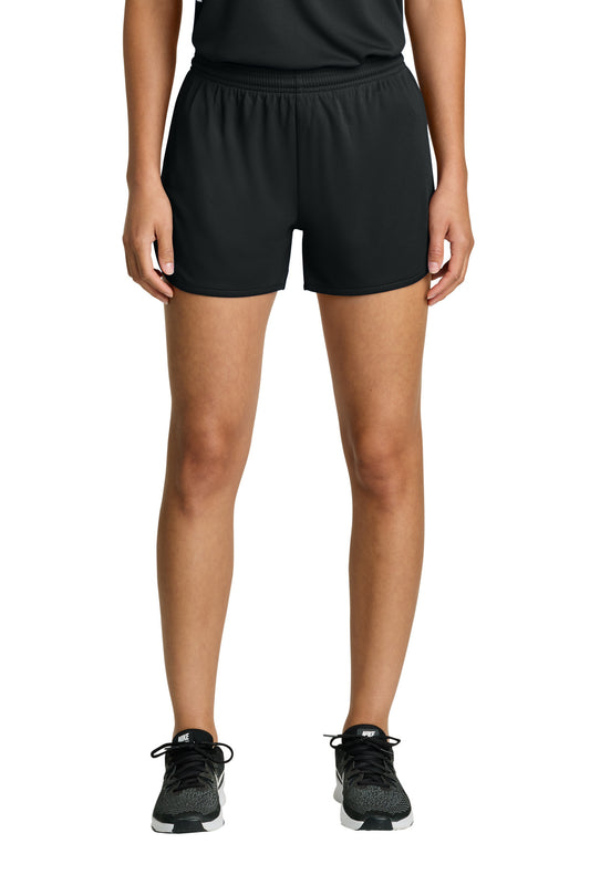 Sport-Tek Women's Club 3  Track Short LST447 in Black