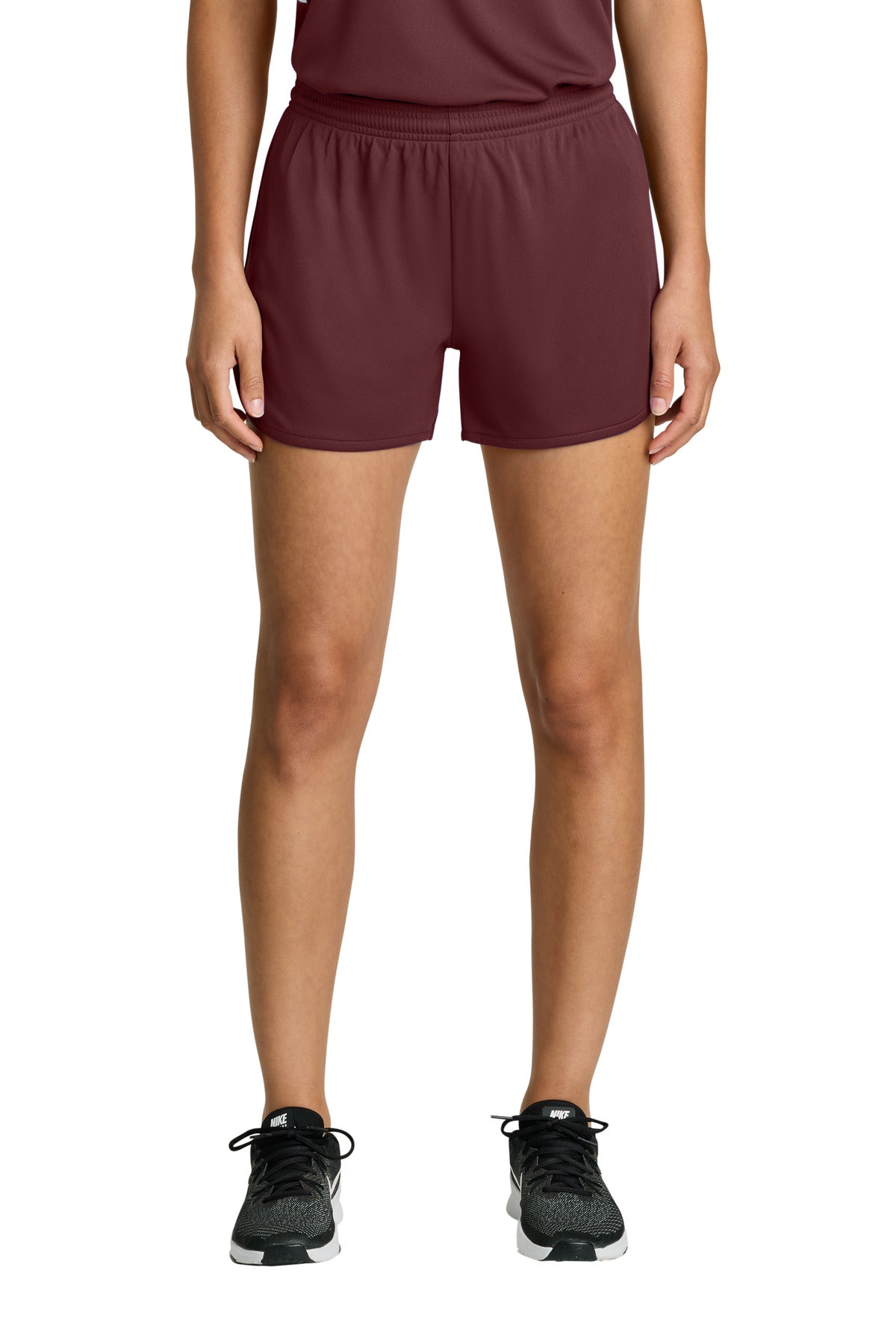 Sport-Tek Women's Club 3  Track Short LST447 in Maroon