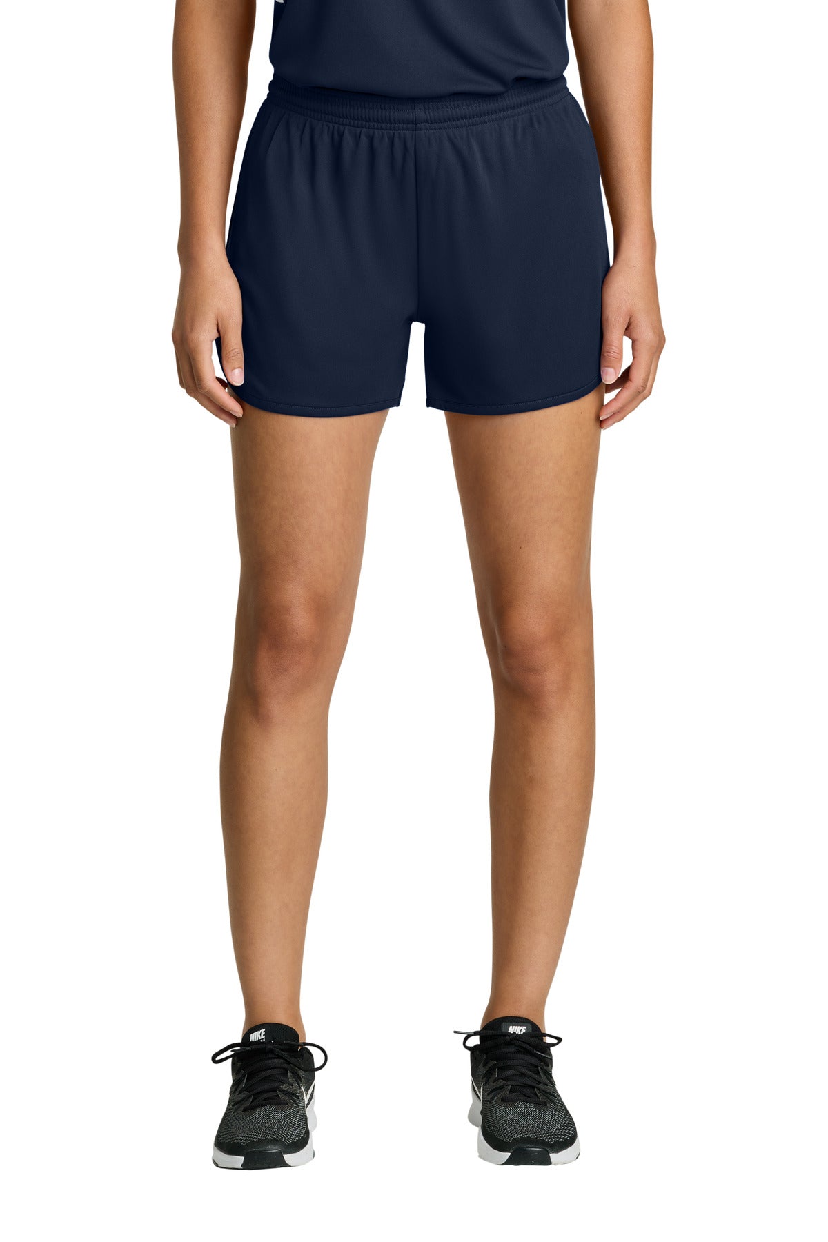 Sport-Tek Women's Club 3  Track Short LST447 in True Navy