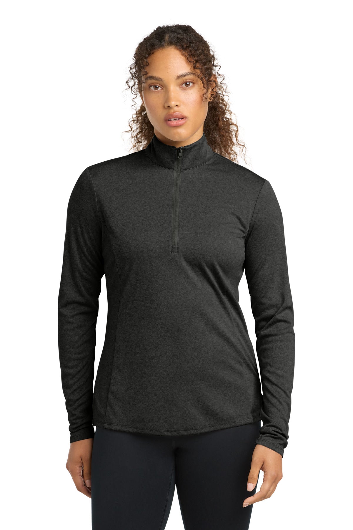 Sport-Tek  Women's Endeavor 1/2-Zip Pullover. LST469 in Black Heather