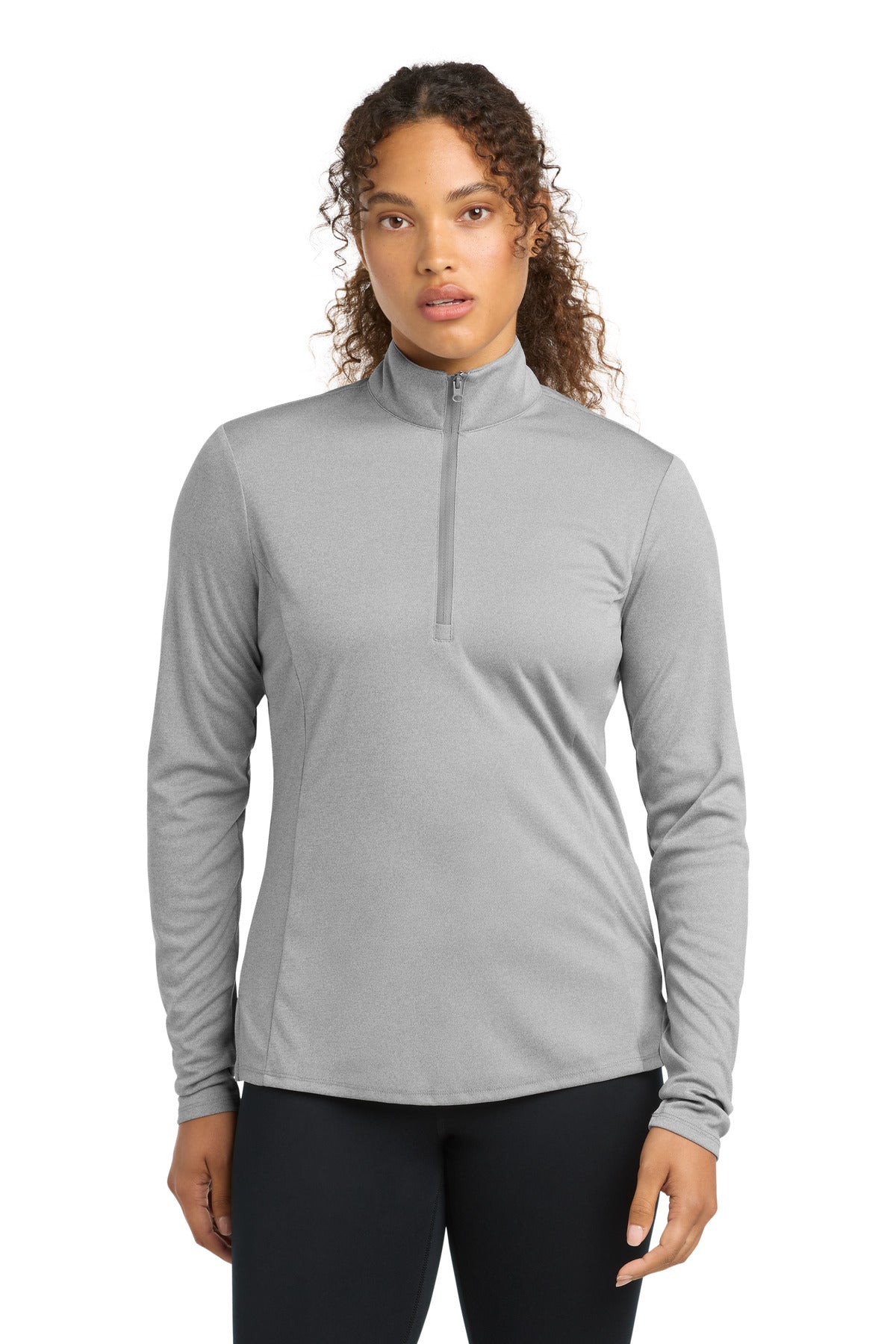 Sport-Tek  Women's Endeavor 1/2-Zip Pullover. LST469 in Light Grey Heather