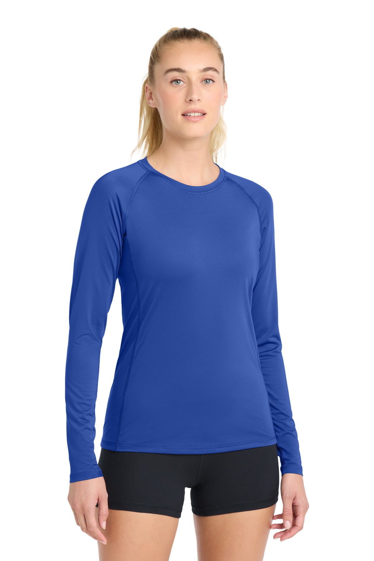 Sport-Tek  Women's Long Sleeve Rashguard Tee. LST470LS in True Royal