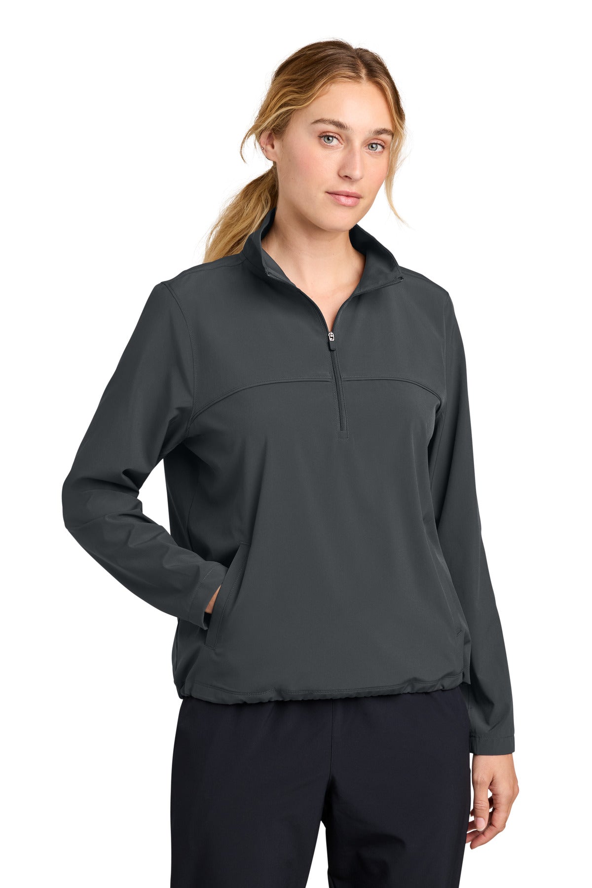 Sport-Tek Women's Repeat 1/2-Zip LST481 in Iron Grey