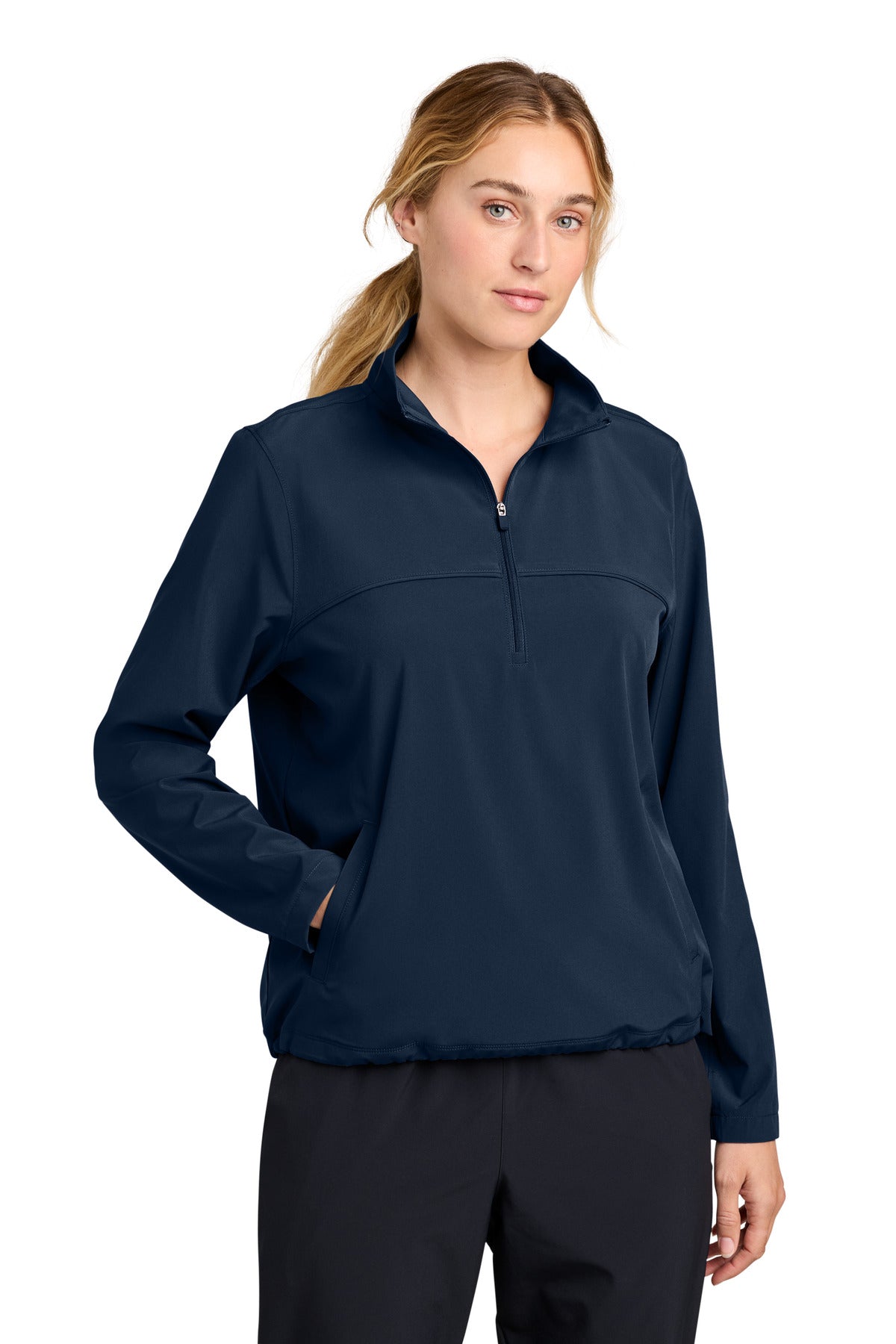 Sport-Tek Women's Repeat 1/2-Zip LST481 in True Navy