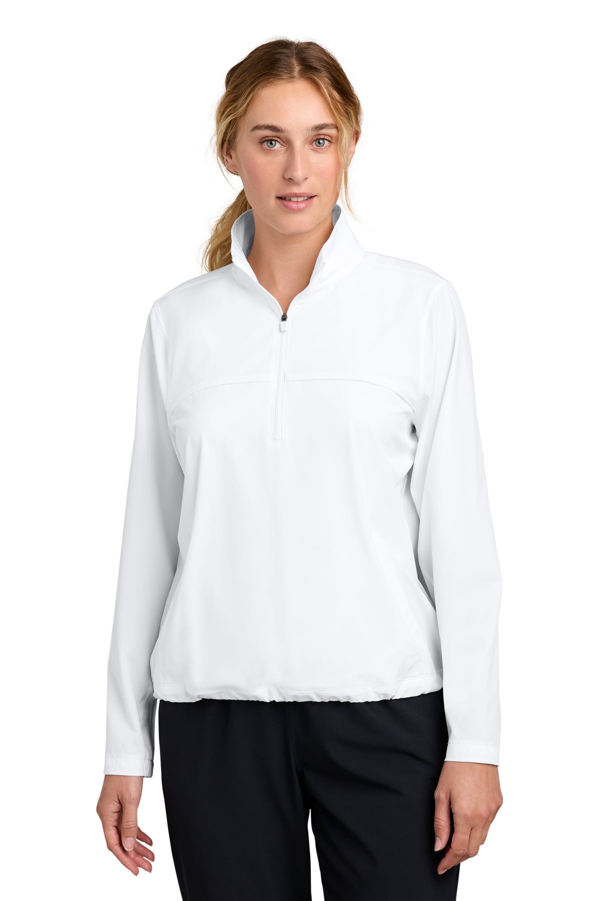 Sport-Tek Women's Repeat 1/2-Zip LST481 in White