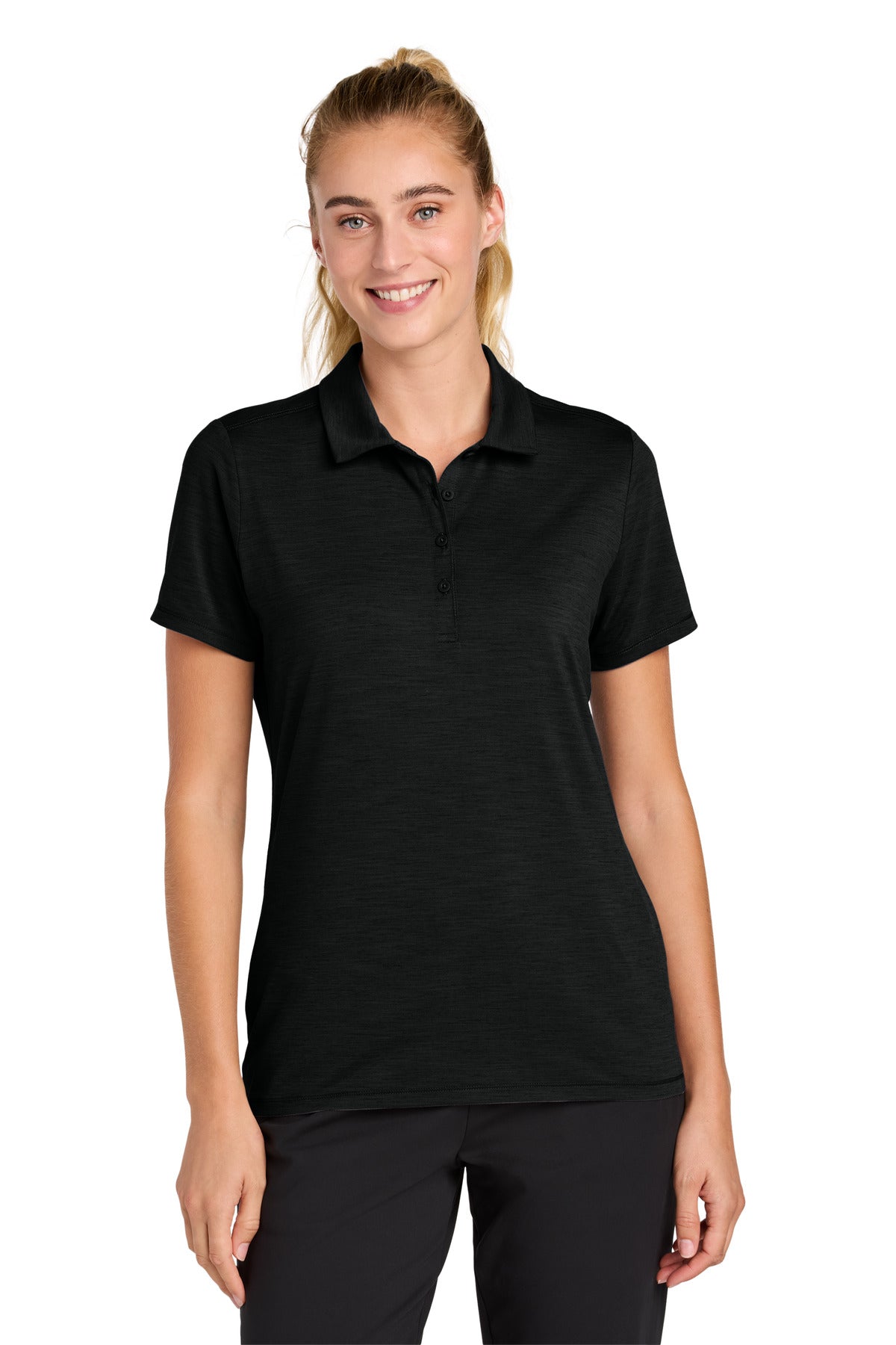 Sport-Tek Women's Versa Polo LST490 in Black