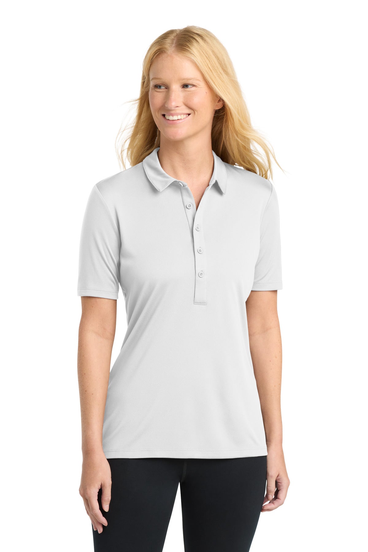 Sport-Tek Women's Posi-UV  Pro Polo.  LST520 in White