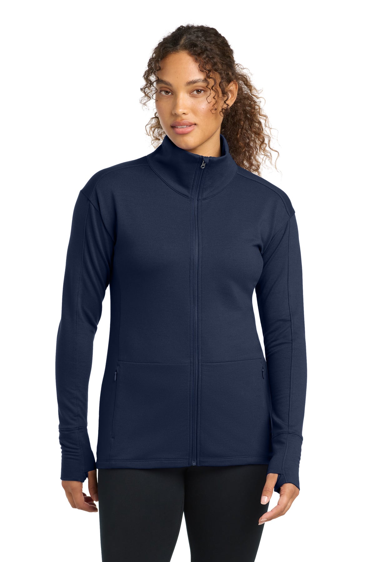 Sport-Tek Women's Sport-Wick Flex Fleece Full-Zip. LST560 in True Navy