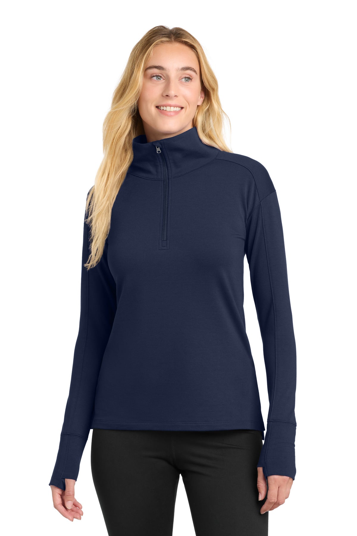 Sport-Tek Women's Sport-Wick Flex Fleece 1/4-Zip. LST561 in True Navy