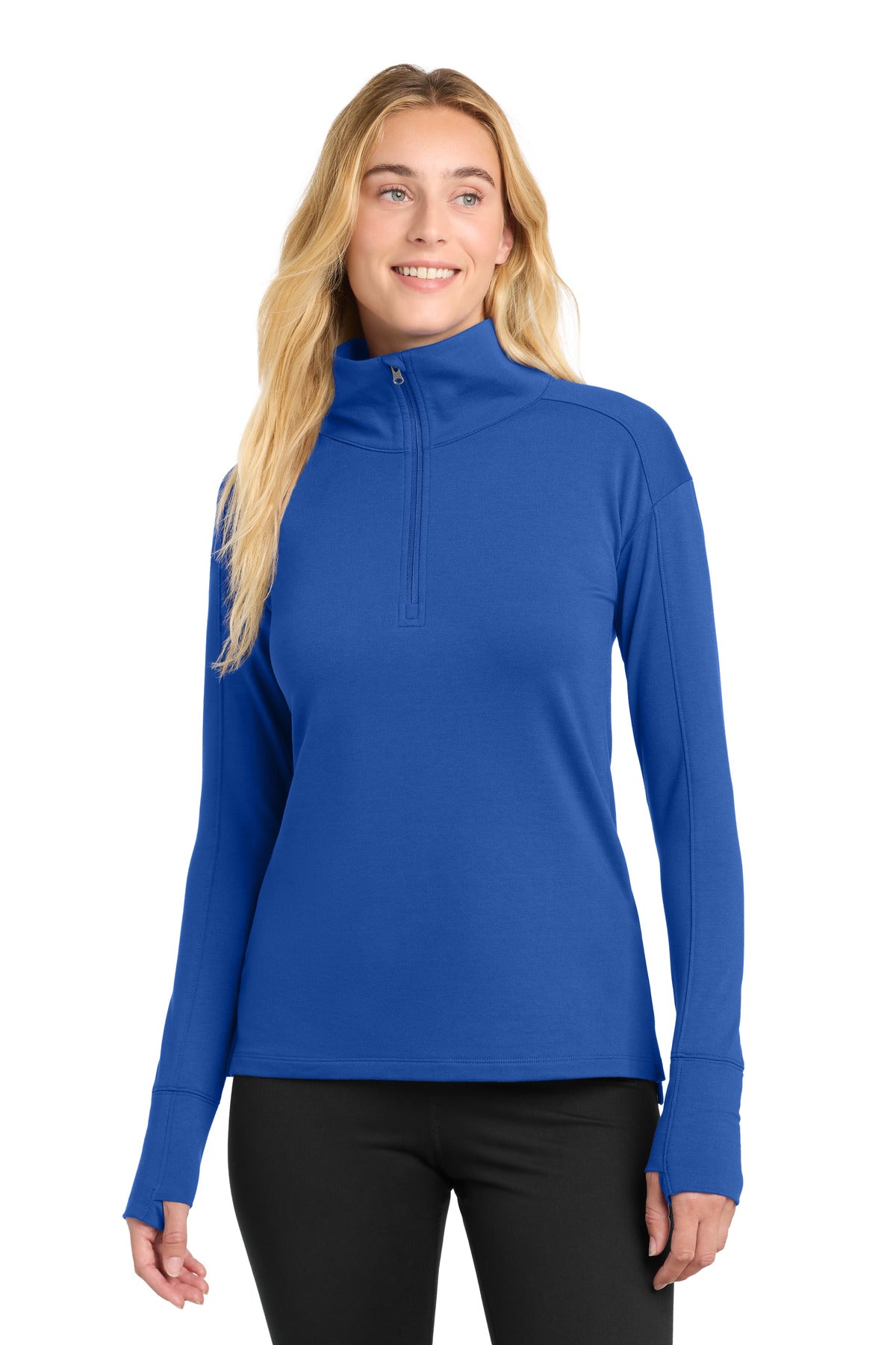 Sport-Tek Women's Sport-Wick Flex Fleece 1/4-Zip. LST561 in True Royal