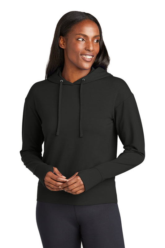 Sport-Tek Women's Sport-Wick Flex Fleece Pullover Hoodie LST562 in Black