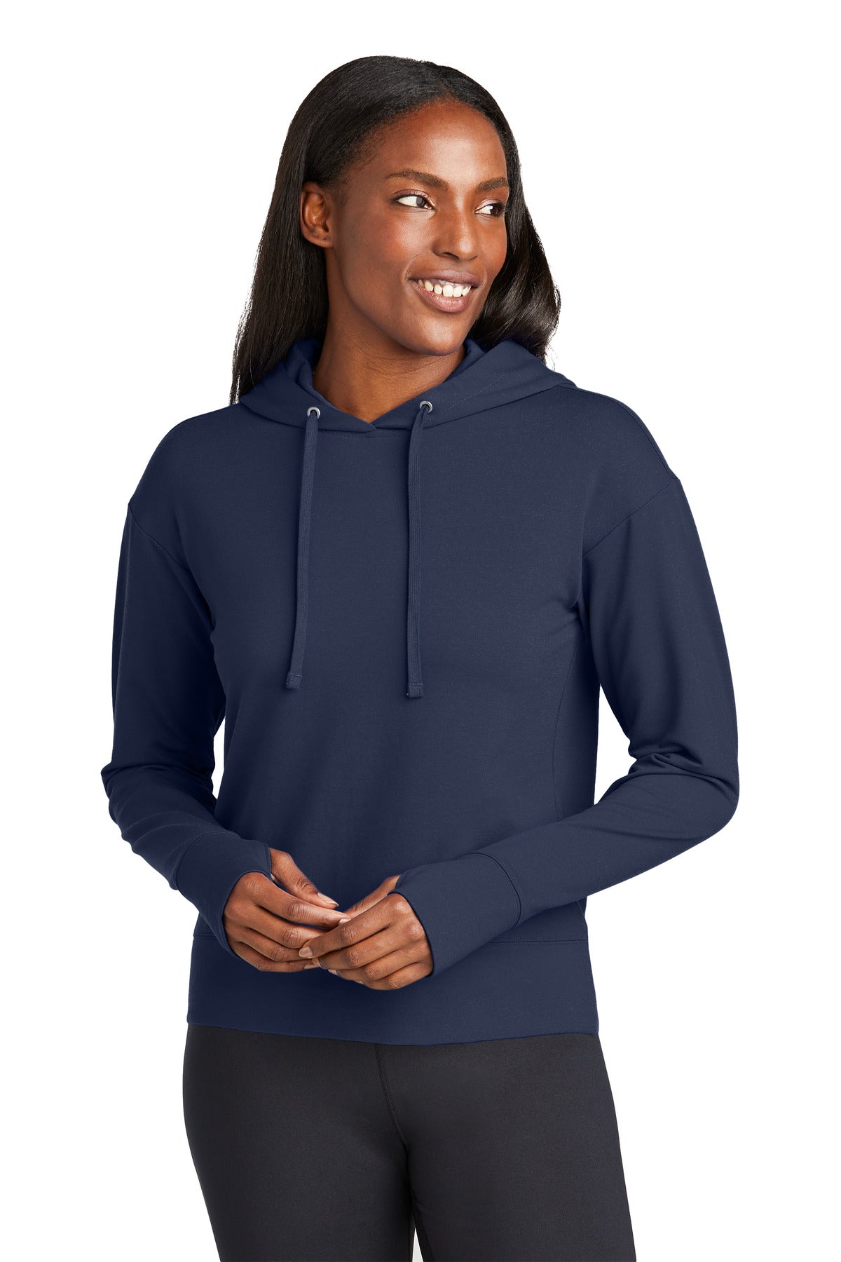 Sport-Tek Women's Sport-Wick Flex Fleece Pullover Hoodie LST562 in True Navy