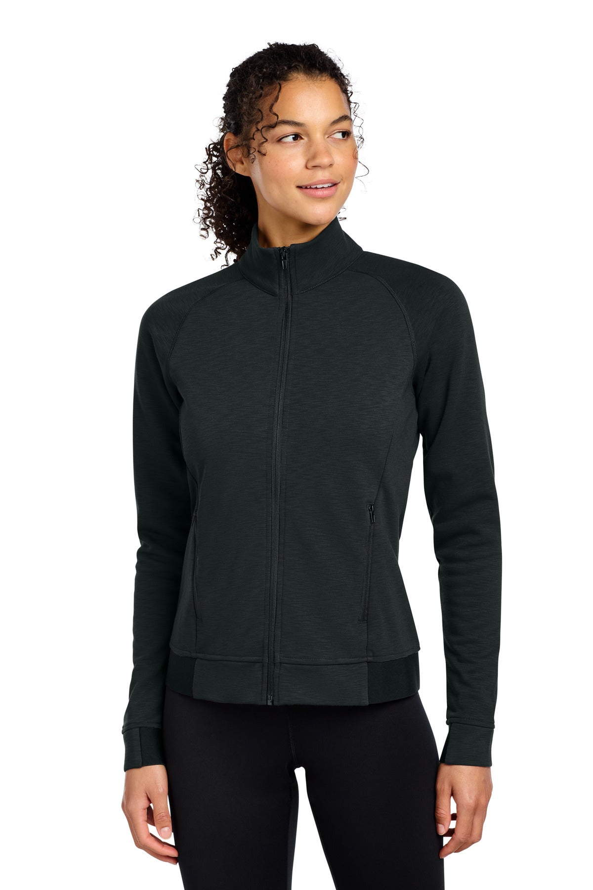Sport-Tek Women's PosiCharge Strive Full-Zip LST570 in Black