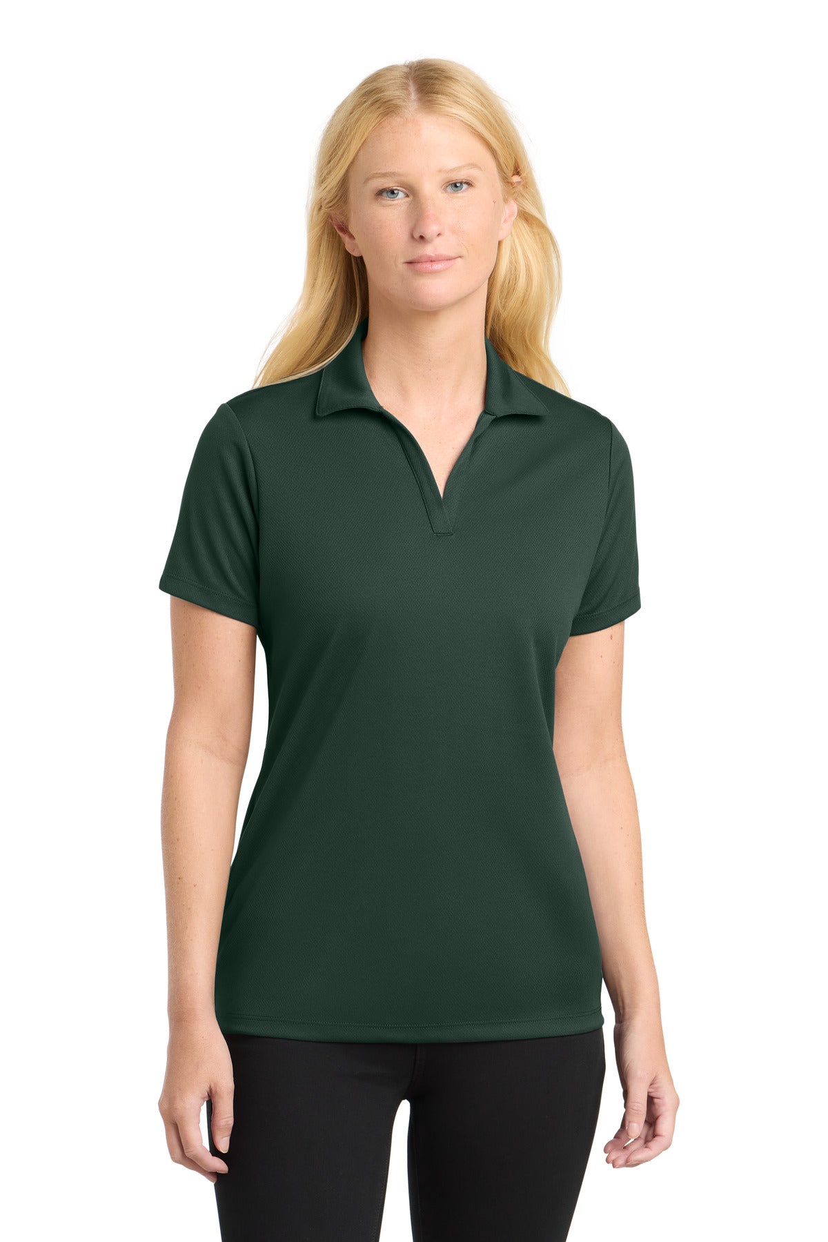 Sport-Tek Women's PosiCharge RacerMesh Polo. LST640 in Dark Forest Green