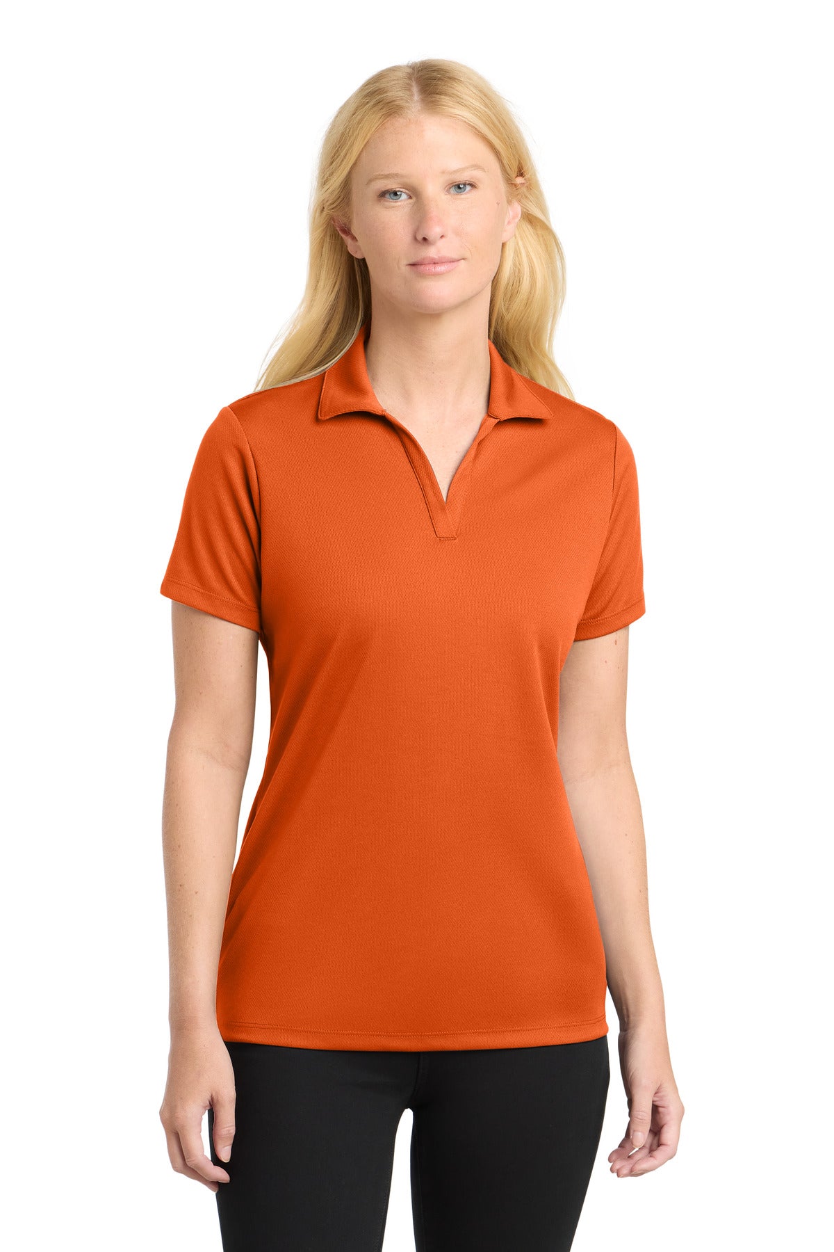 Sport-Tek Women's PosiCharge RacerMesh Polo. LST640 in Deep Orange
