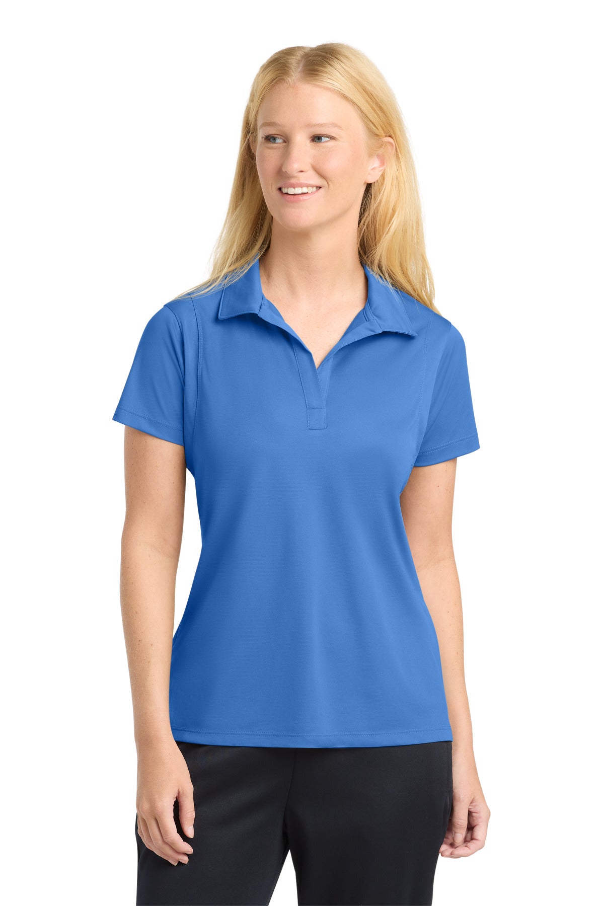 Sport-Tek Women's Micropique Sport-Wick Polo. LST650 in Blue Lake