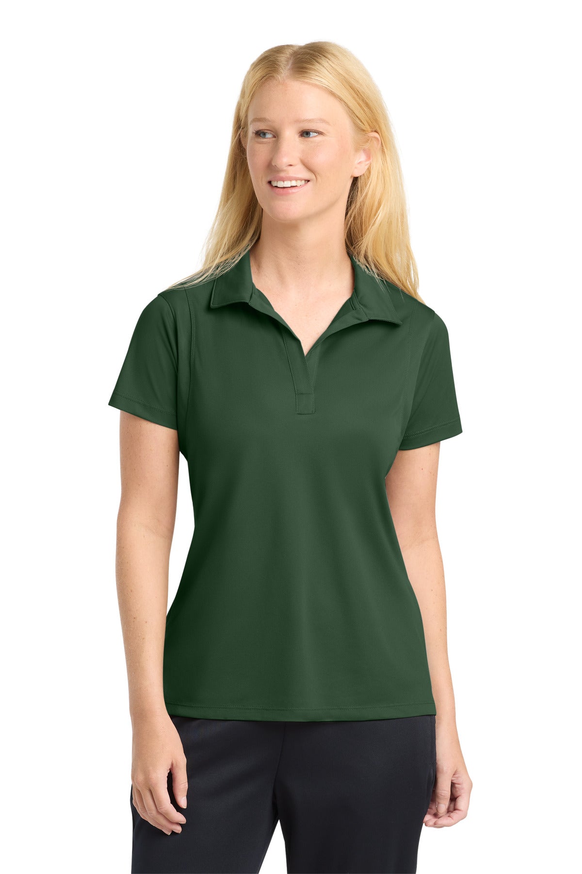 Sport-Tek Women's Micropique Sport-Wick Polo. LST650 in Forest Green