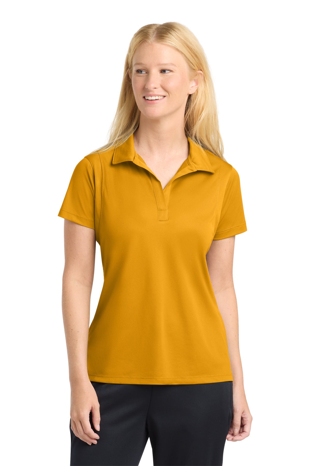 Sport-Tek Women's Micropique Sport-Wick Polo. LST650 in Gold