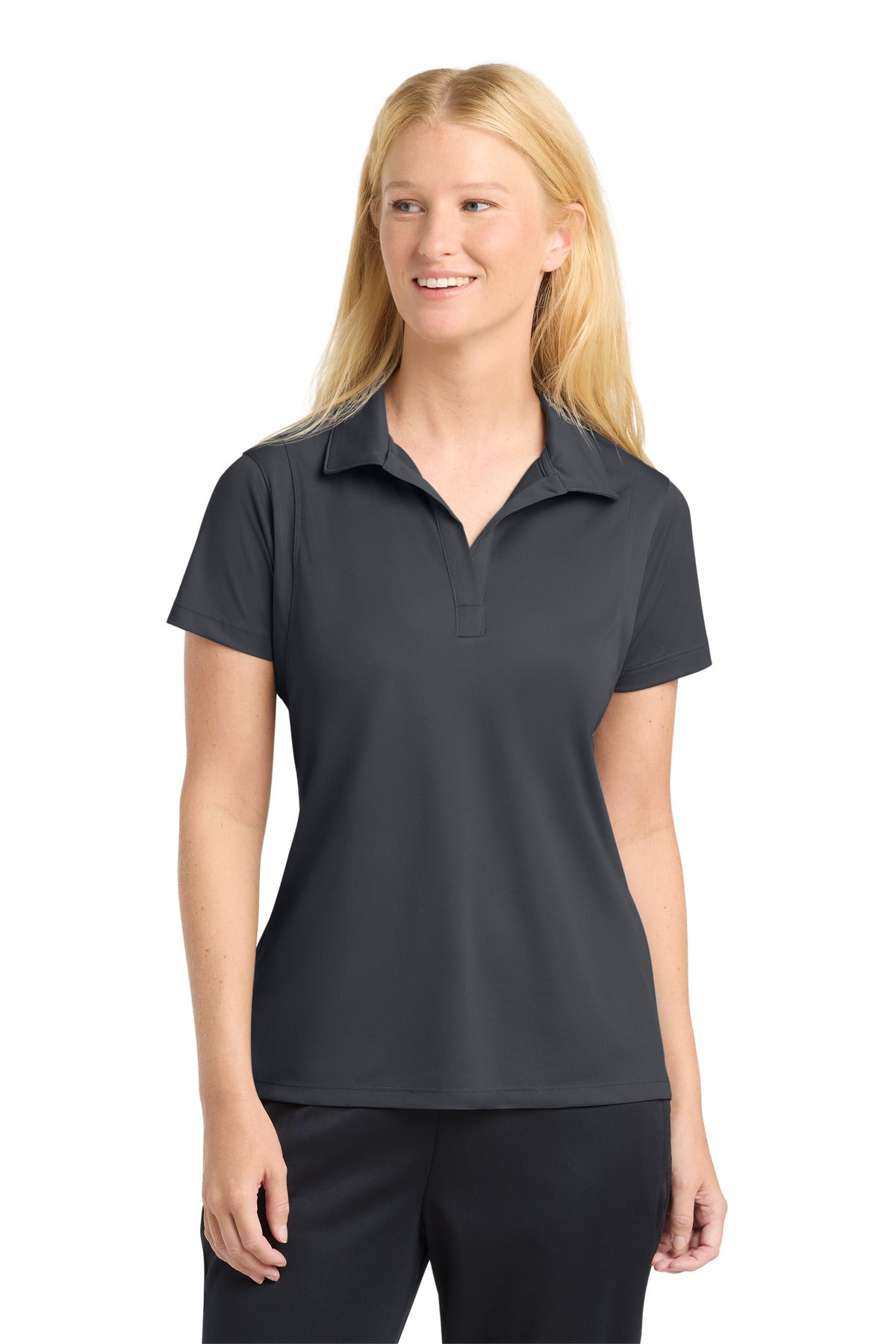 Sport-Tek Women's Micropique Sport-Wick Polo. LST650 in Iron Grey