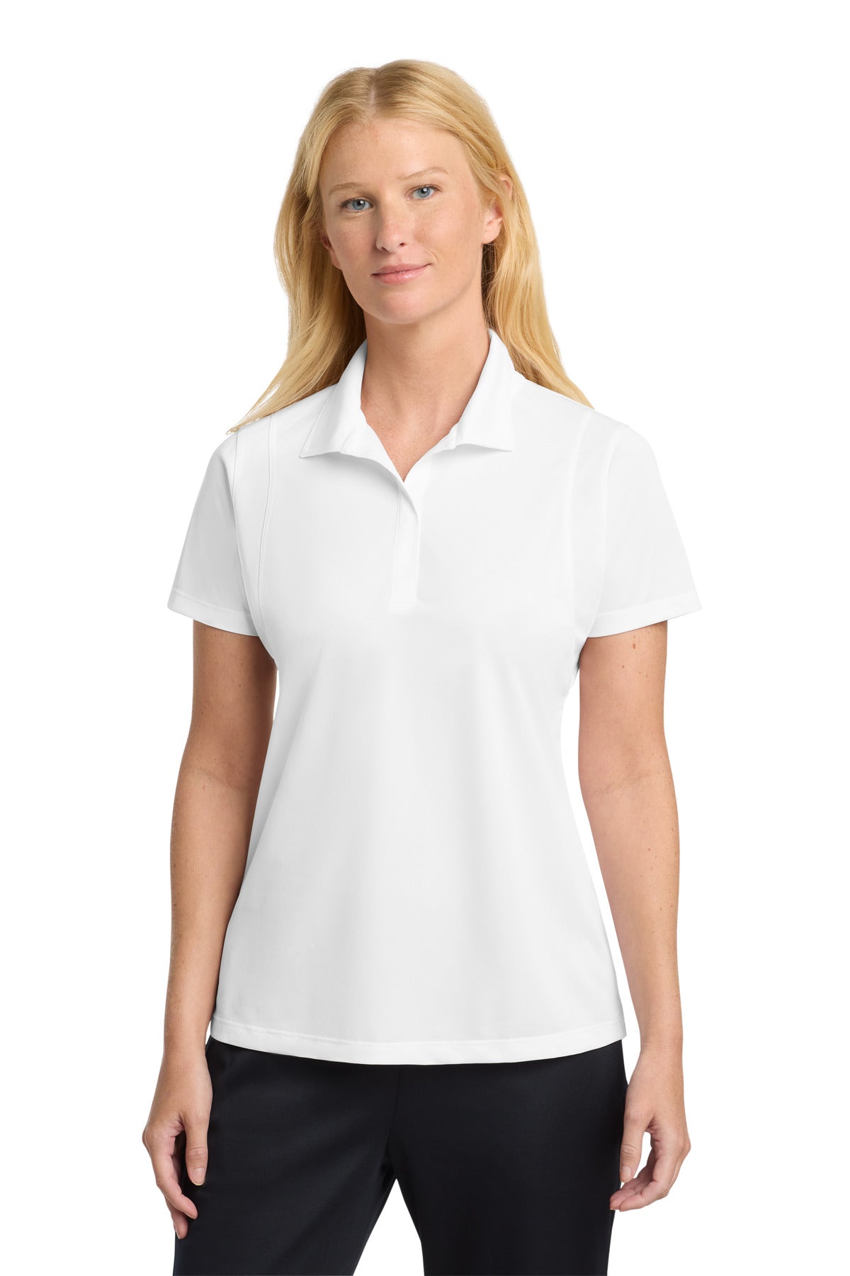 Sport-Tek Women's Micropique Sport-Wick Polo. LST650 in White