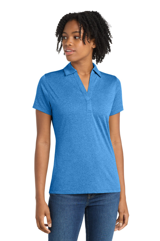 Sport-Tek Women's Heather Contender Polo. LST660 in Blue Wake Heather