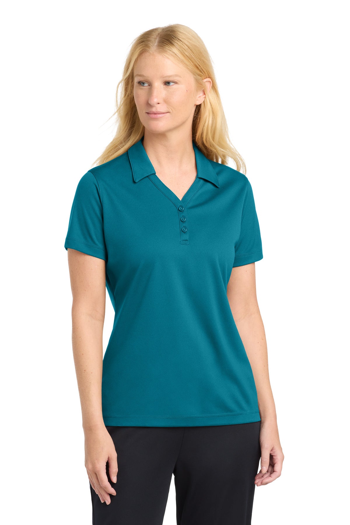 Sport-Tek Women's PosiCharge Micro-Mesh Polo. LST680 in Blue Wake