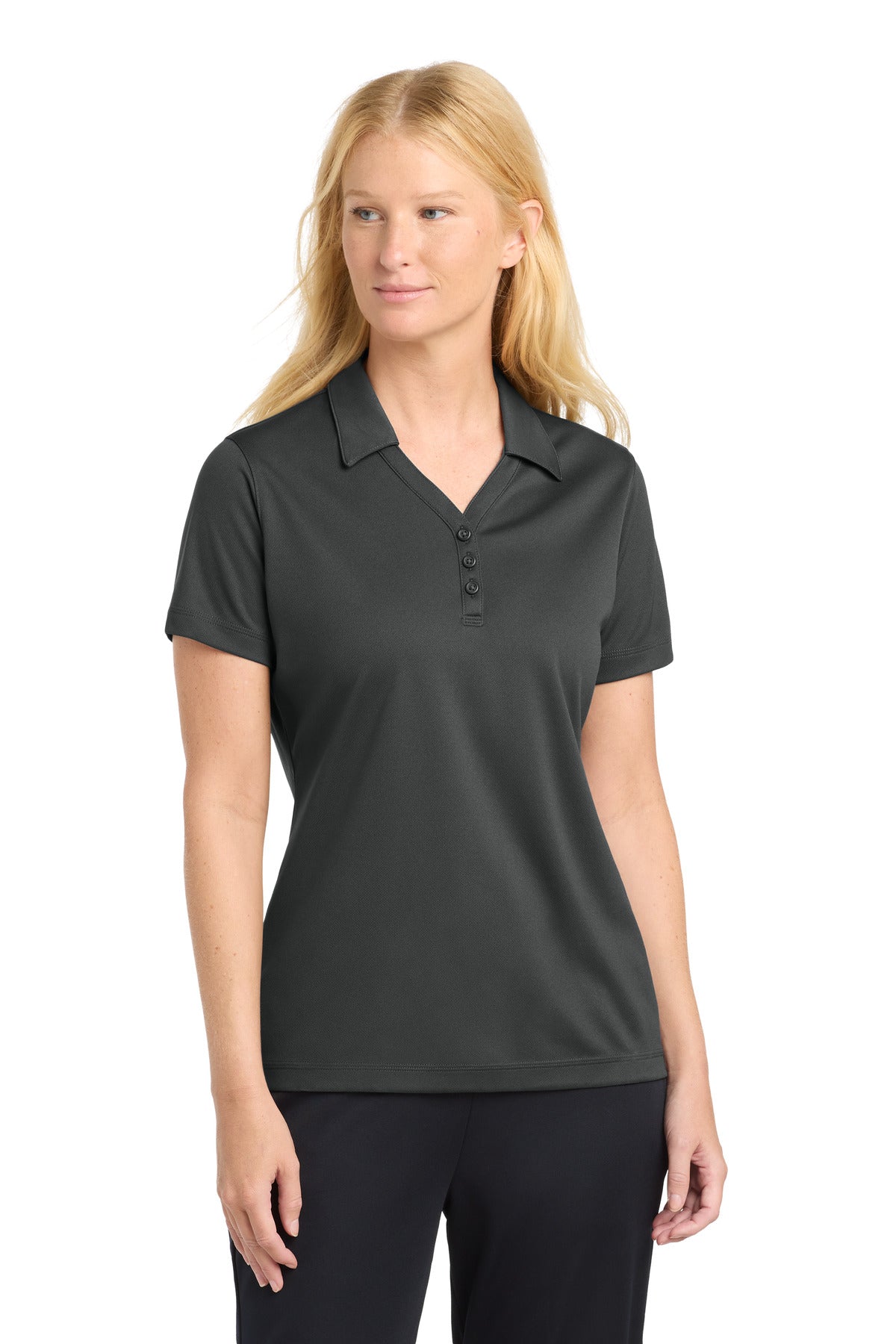 Sport-Tek Women's PosiCharge Micro-Mesh Polo. LST680 in Iron Grey