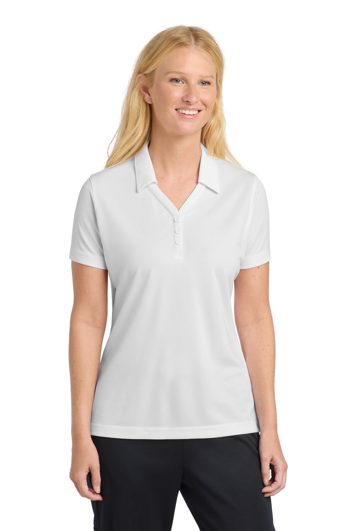 Sport-Tek Women's PosiCharge Micro-Mesh Polo. LST680 in White