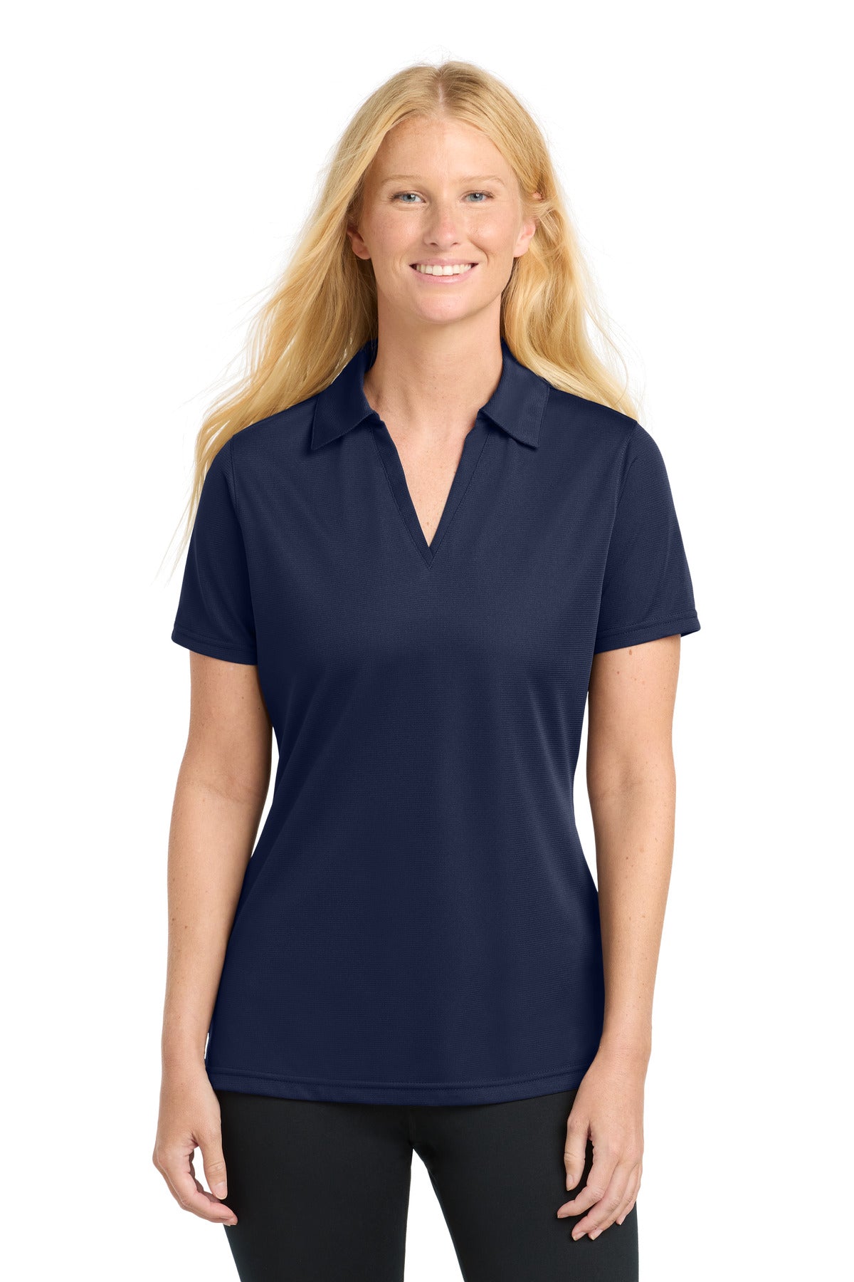 Sport-Tek Women's PosiCharge Active Textured Polo. LST690 in True Navy