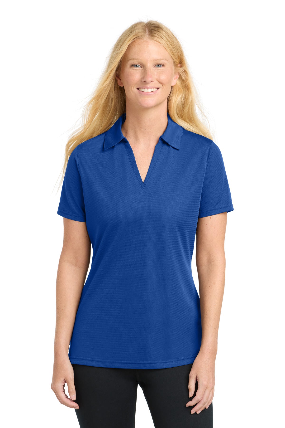 Sport-Tek Women's PosiCharge Active Textured Polo. LST690 in True Royal