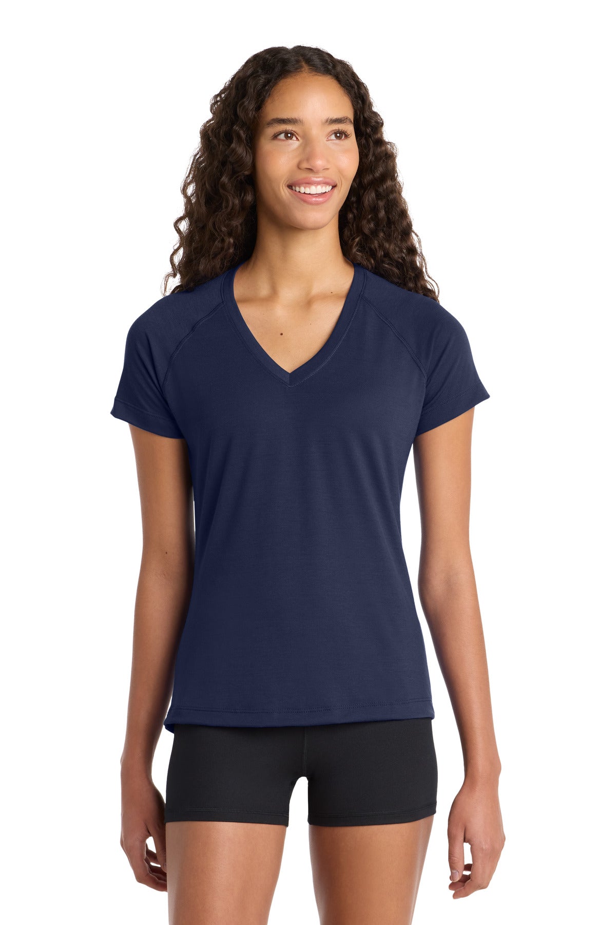 Sport-Tek Women's Ultimate Performance V-Neck. LST700 in True Navy