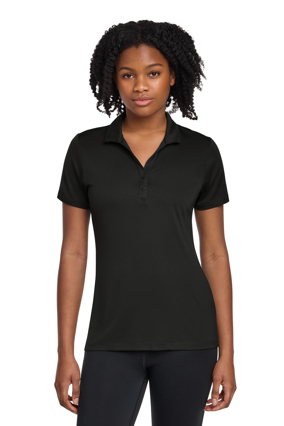 Sport-Tek Women's PosiCharge Re-Compete Polo LST725 in Black