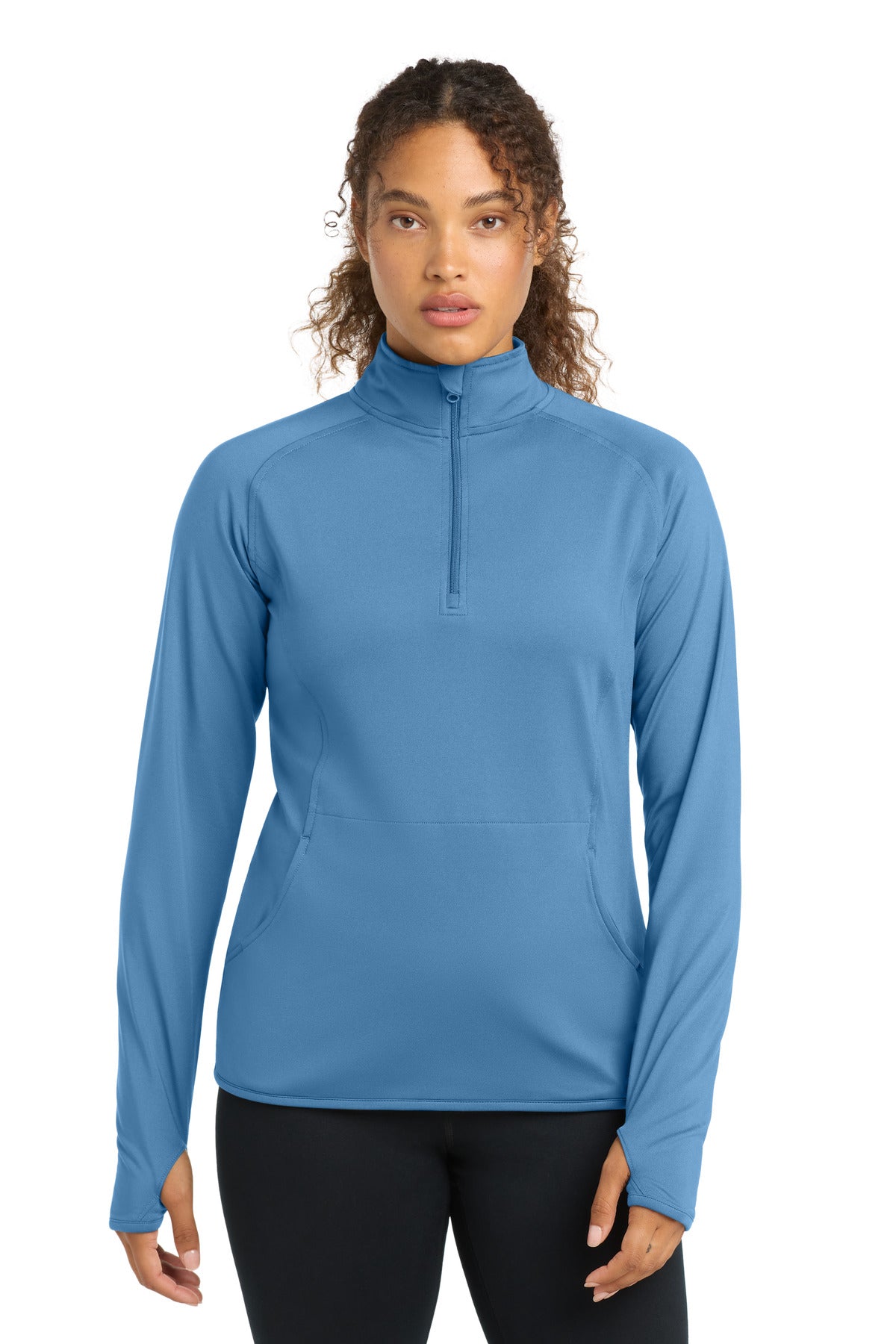 Sport-Tek Women's Sport-Wick Stretch 1/4-Zip Pullover. LST850 in Carolina Blue