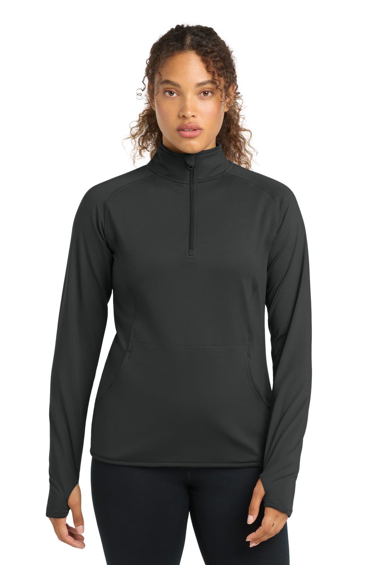 Sport-Tek Women's Sport-Wick Stretch 1/4-Zip Pullover. LST850 in Charcoal Grey
