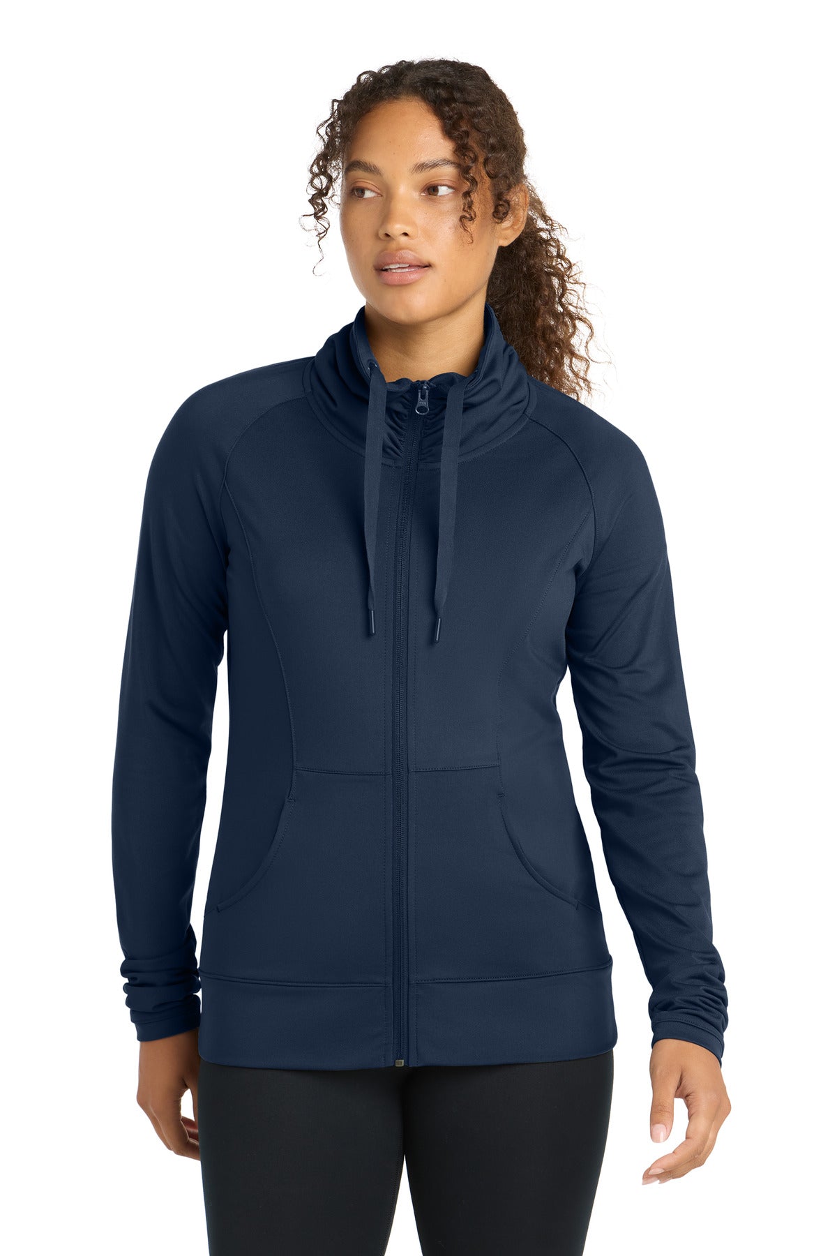 Sport-Tek Women's Sport-Wick Stretch Full-Zip Jacket. LST852 in True Navy