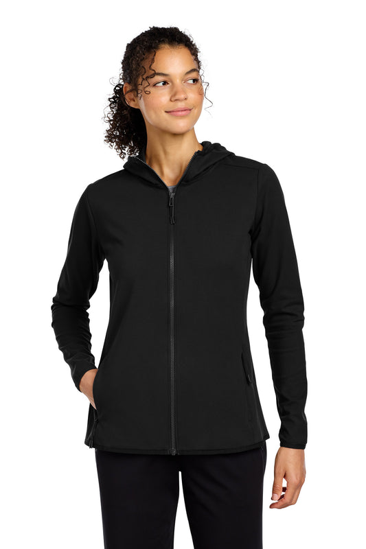 Sport-Tek Women's Circuit Hooded Full-Zip LST870 in Deep Black