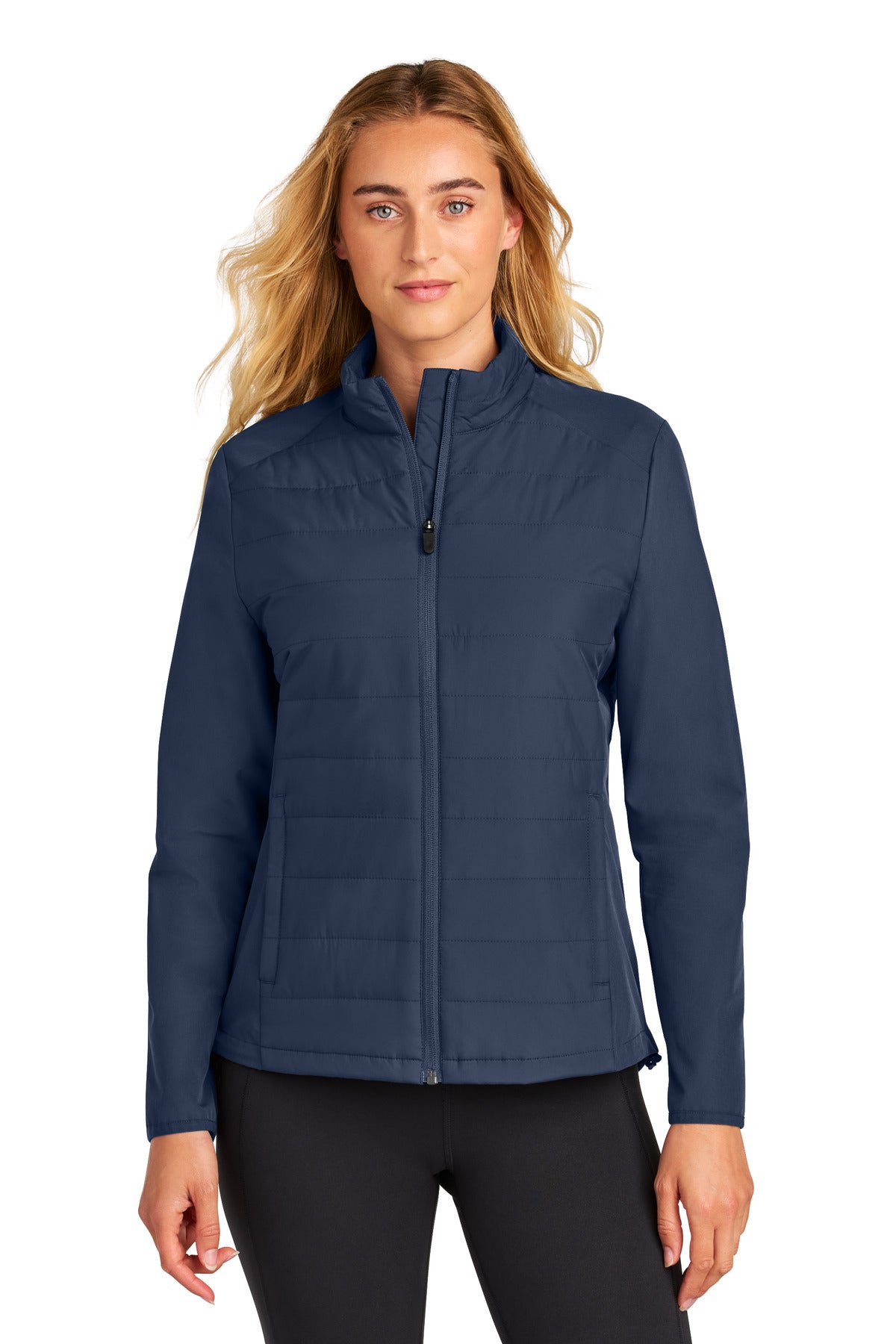 Sport-Tek Women's Teknical Hybrid Jacket LST940 in True Navy