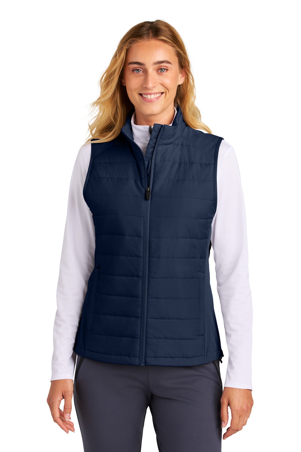 Sport-Tek Women's Teknical Hybrid Vest LST941 in True Navy