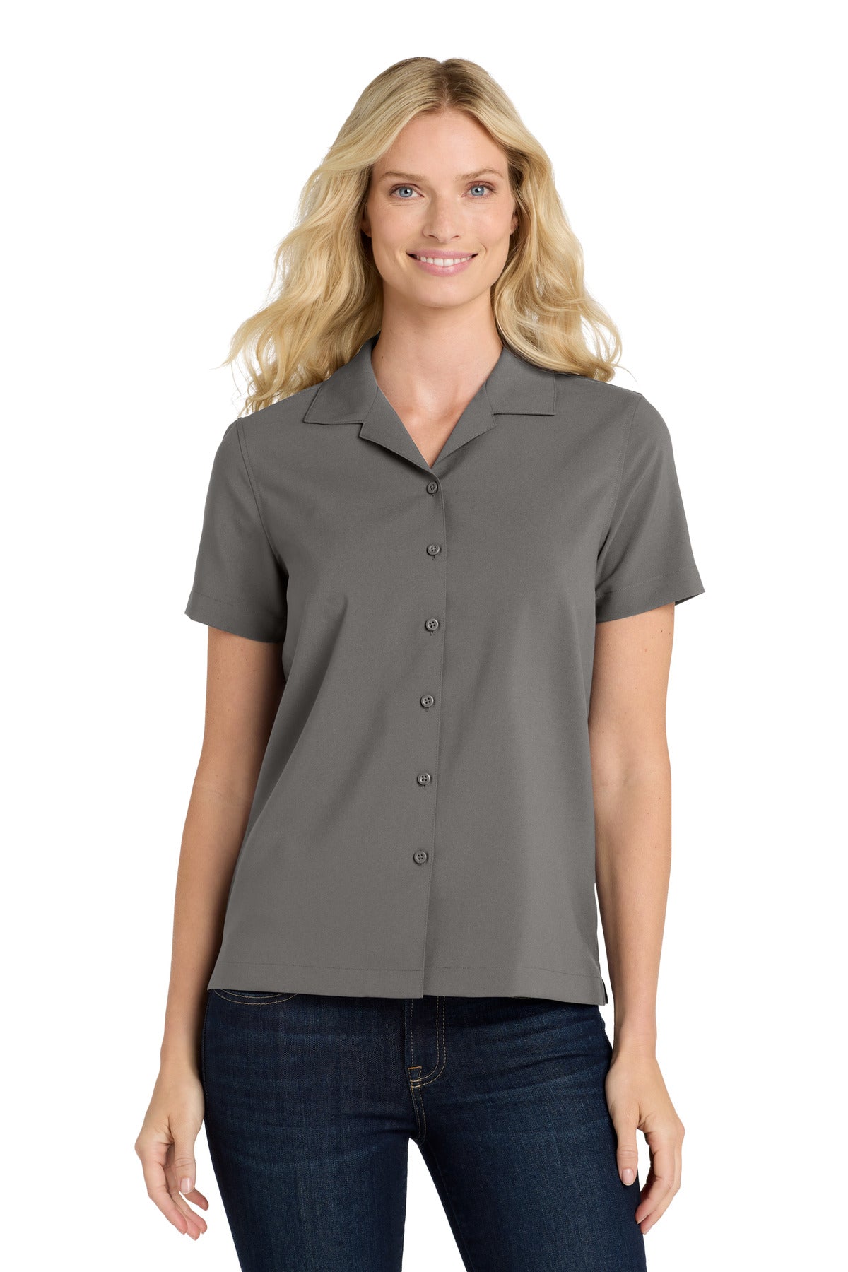 Port Authority Women's Short Sleeve Performance Staff Shirt LW400 in Graphite