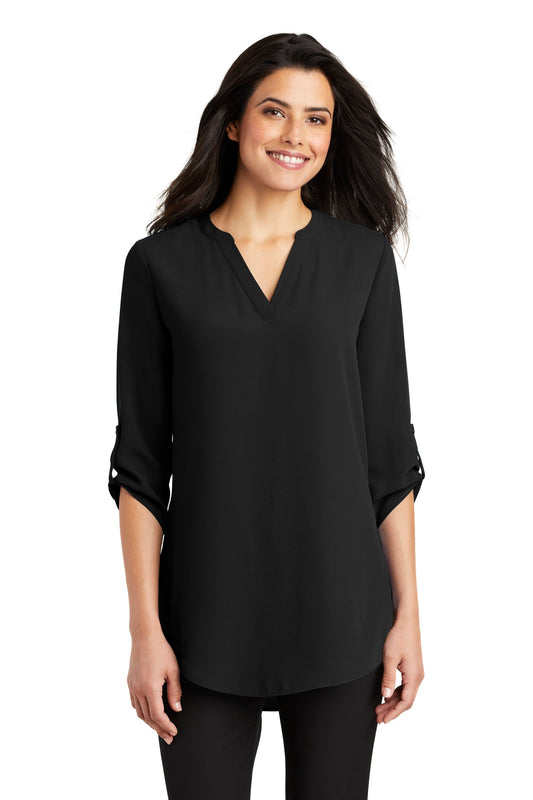 Port Authority Women's 3/4-Sleeve Tunic Blouse. LW701 in Black